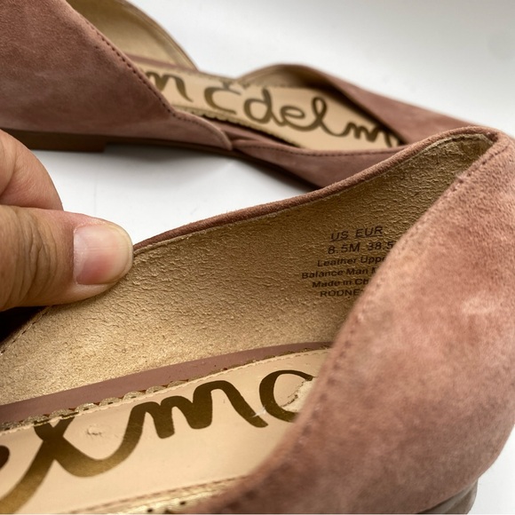 Sam Edelman Rodney Pointy Toe d'Orsay Flat Suede Leather Pink (US 8.5) - Picture 5 of 8
